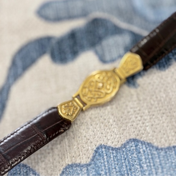 Fossil Genuine Leather Gold Western Concho Belt Small - Picture 6 of 7